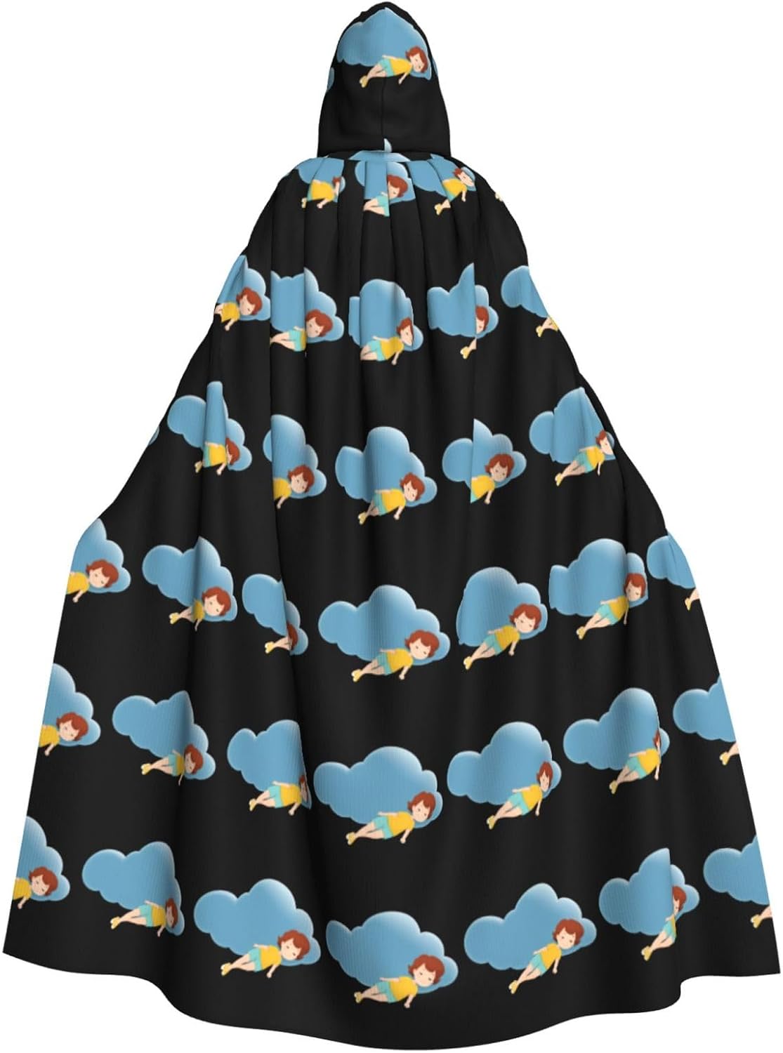 Little Girl on Clouds Prints Hooded Cloak for Halloween
