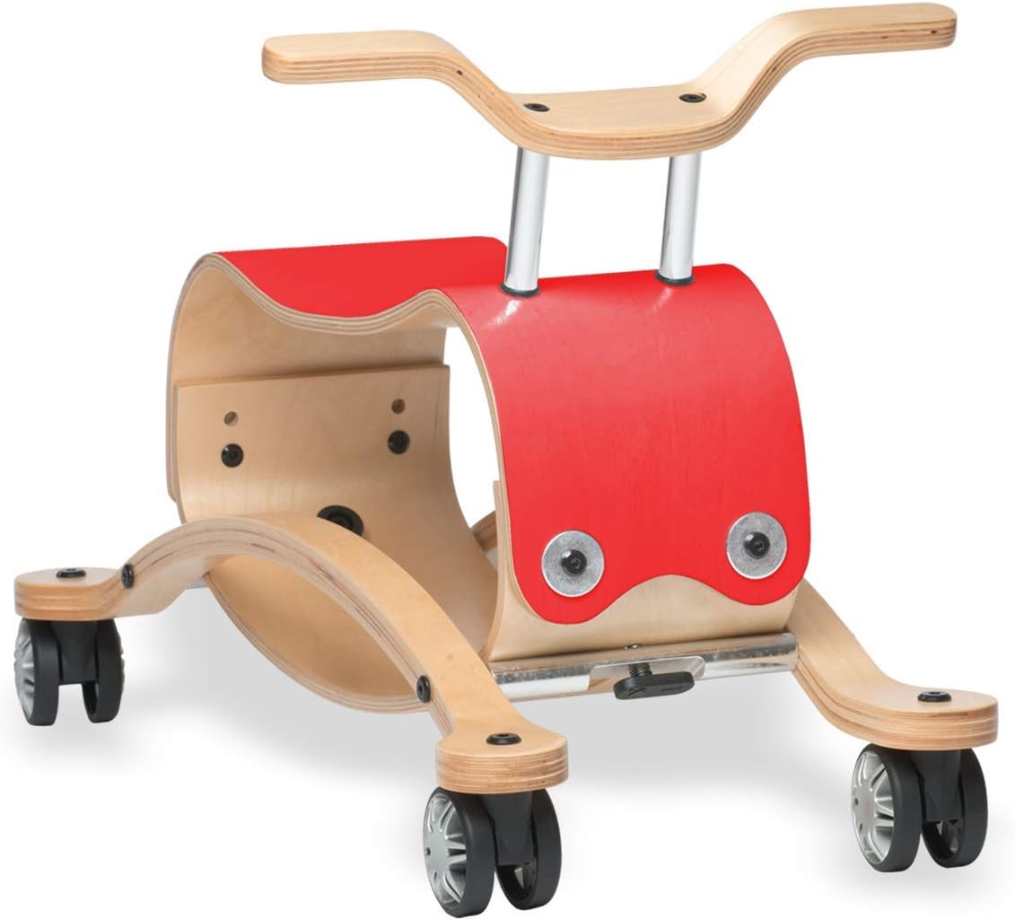 Wishbone Flip 2in1 Wooden Rock Roll Toy Red 1