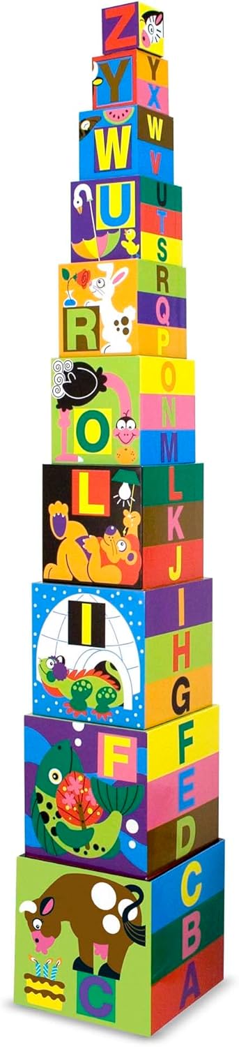 Melissa Doug Alphabet Stacking Blocks Set