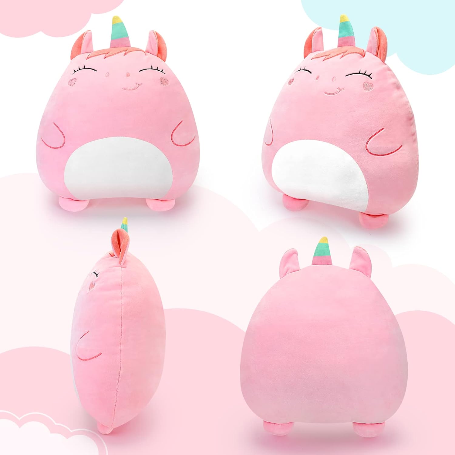 LAFTO 16inch Pink Plush Animal Toy Pillow