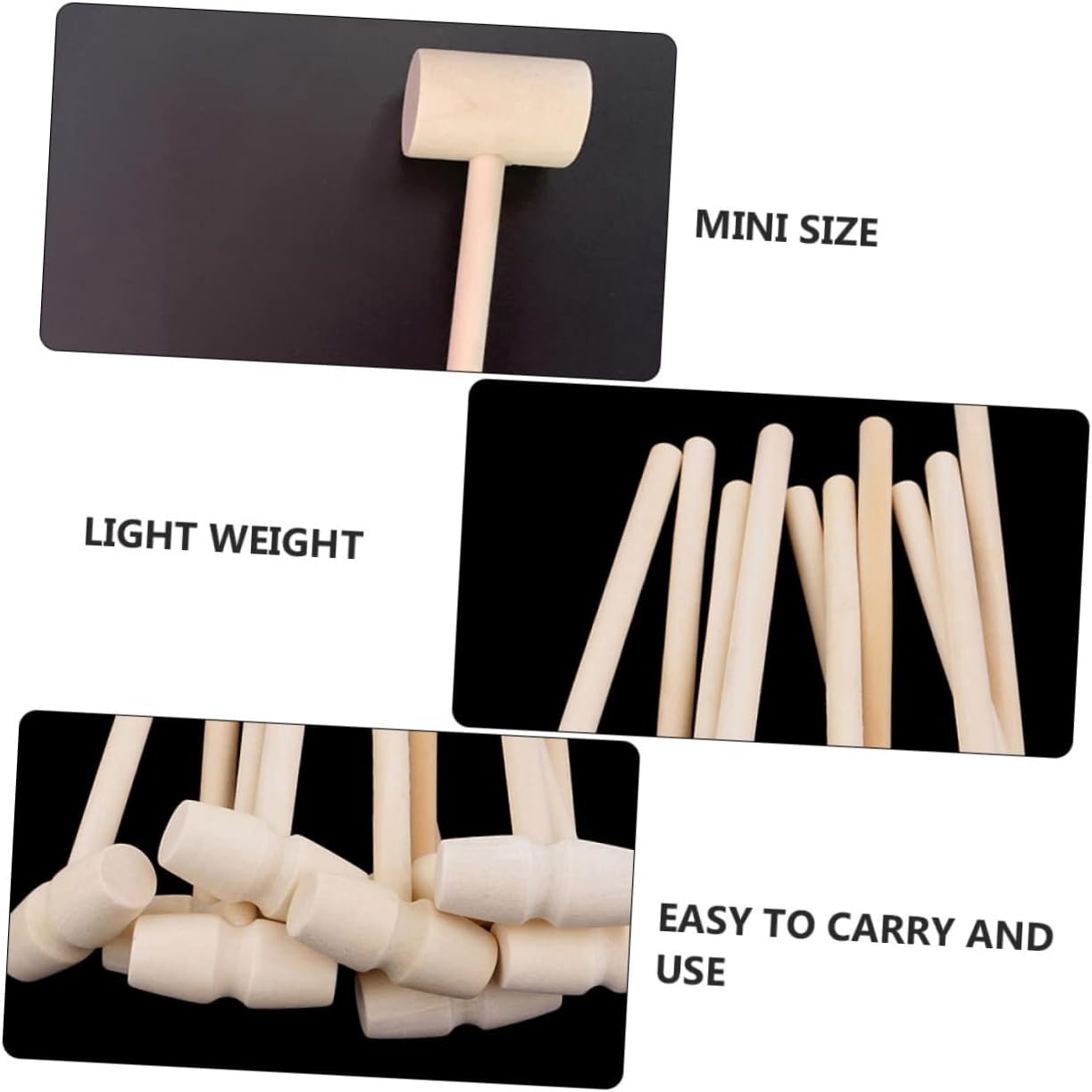 24pcs Mini Wooden Crab Hammers for Kids