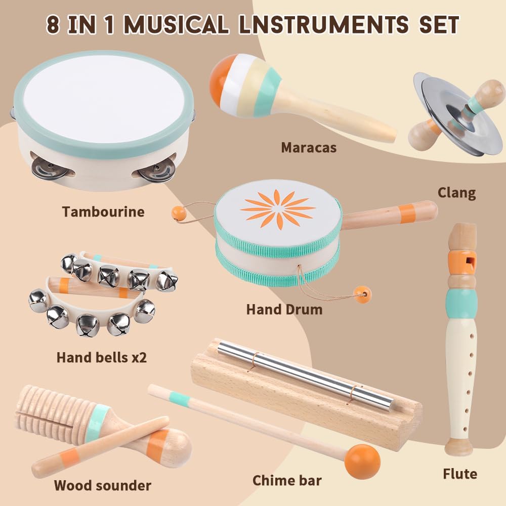 Aliex 8 in 1 Montessori Musical Toy for Toddlers 1-3