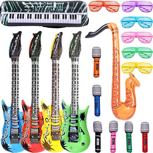 OuMuaMua Rock Star Inflatable Party Set 18 Pieces