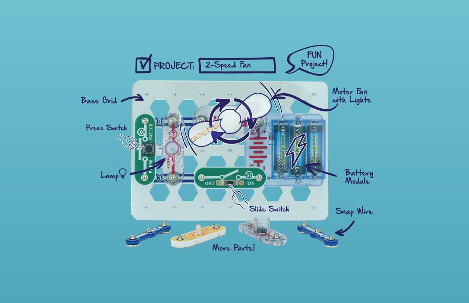 Snap Circuits Beginner STEM Kit for Kids Age 5-9