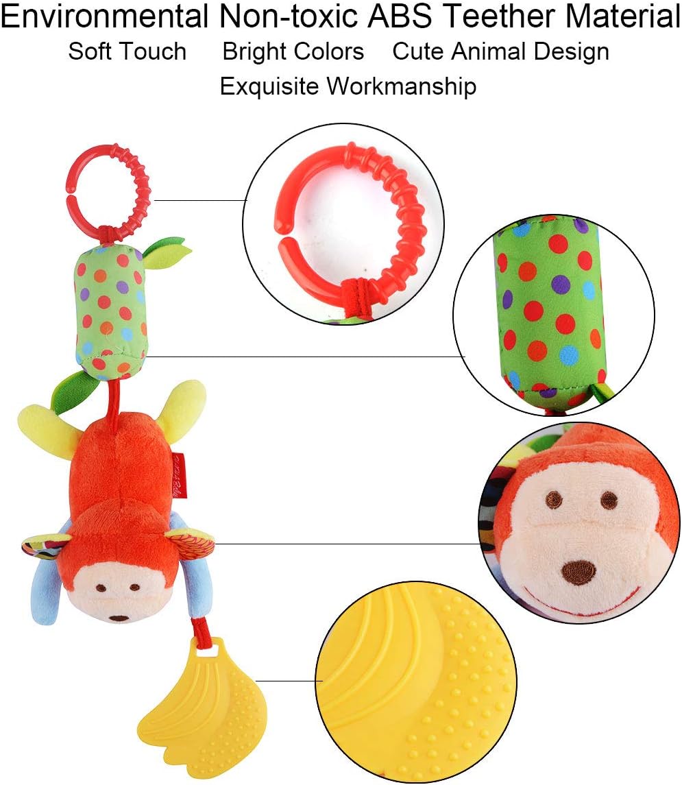 HAHA Baby Soft Crinkle Squeaky Sensory Toy for Newborns