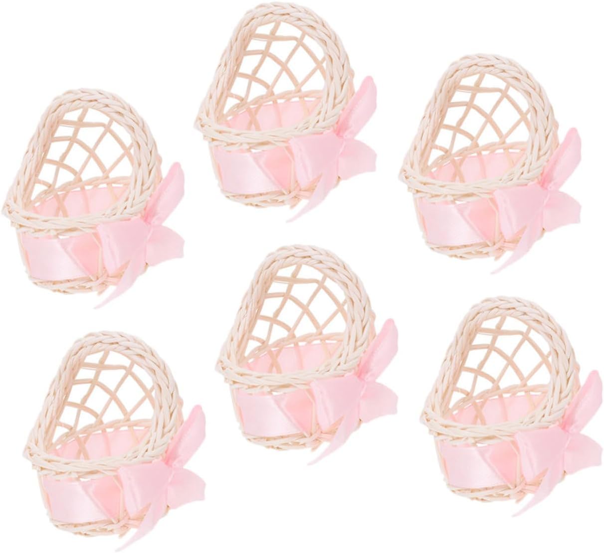 Toddmomy Mini Woven Flower Basket for Dollhouse DIY