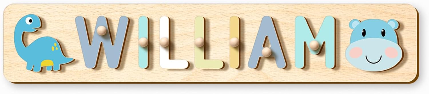 Customized Name Puzzle for Toddlers 1-3 Wooden Puzzles with Personalization