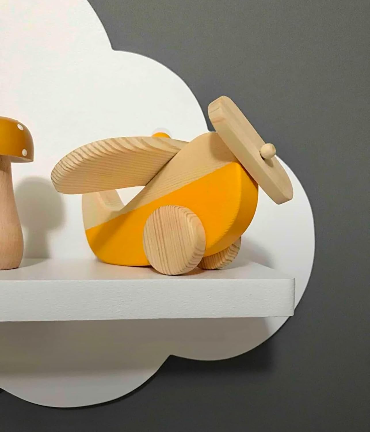 Wooden Airplane Toy for Toddlers Handmade and Safe