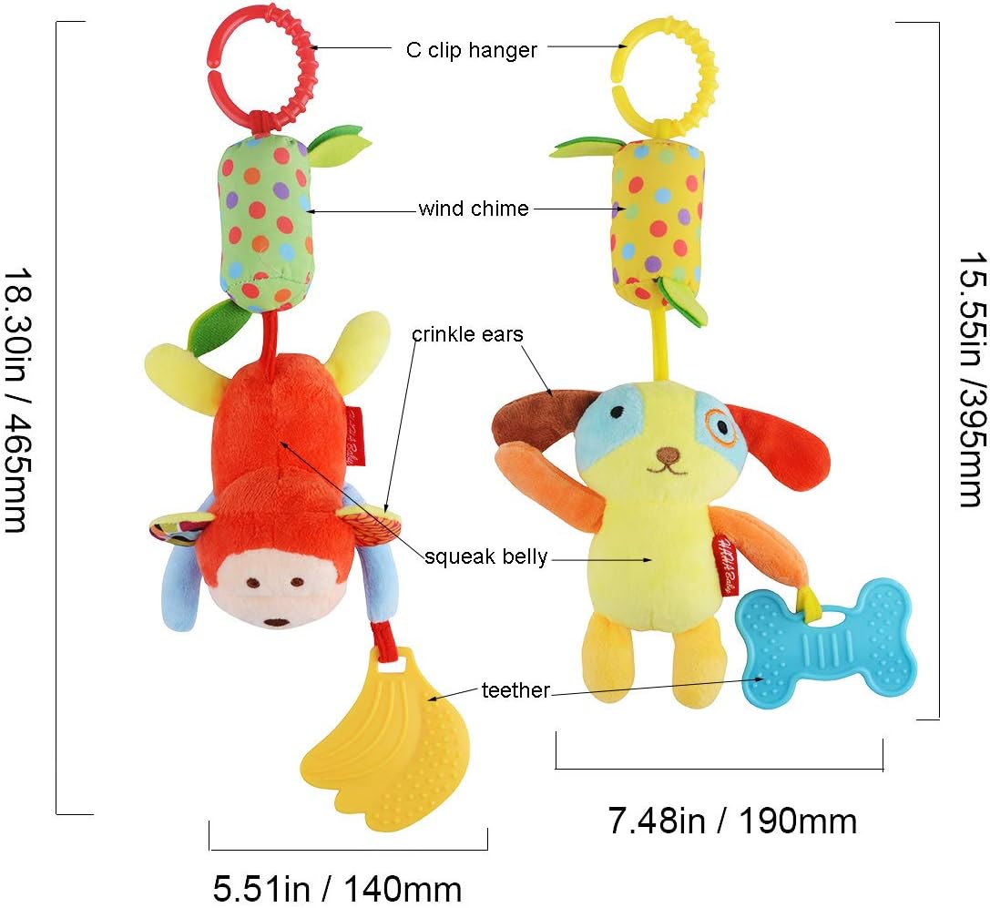 HAHA Baby Soft Crinkle Squeaky Sensory Toy for Newborns