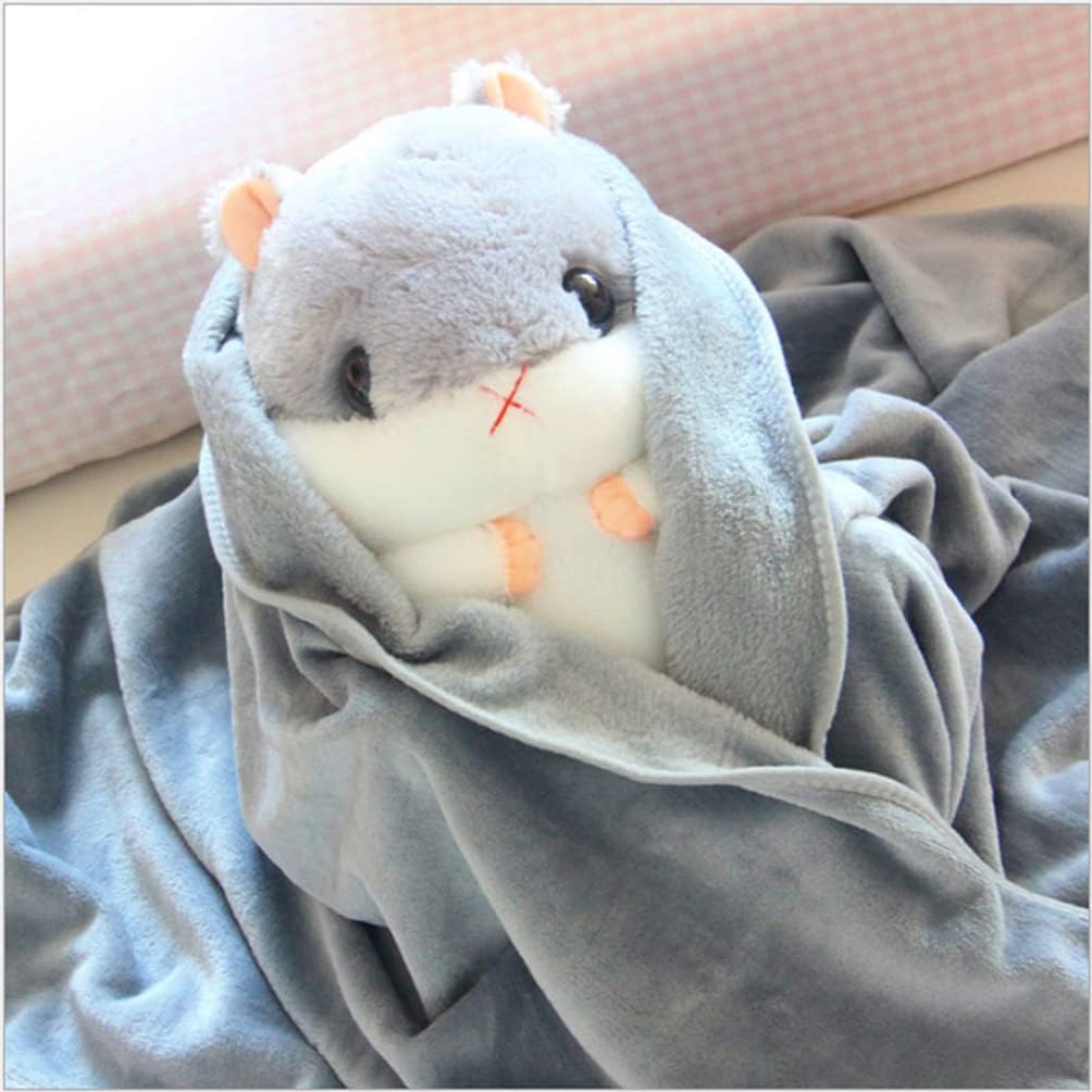 YunNasi Plush Hamster Pillow with Blanket Set Pink