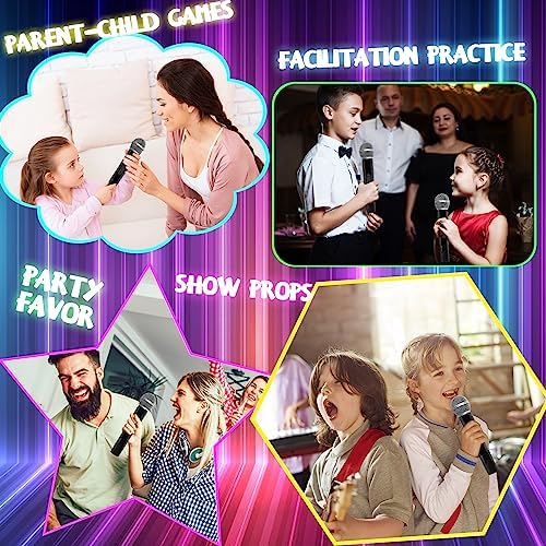 3PCS Fake Microphone Toy for Kids - Halloween Birthday Karaoke Costume Prop