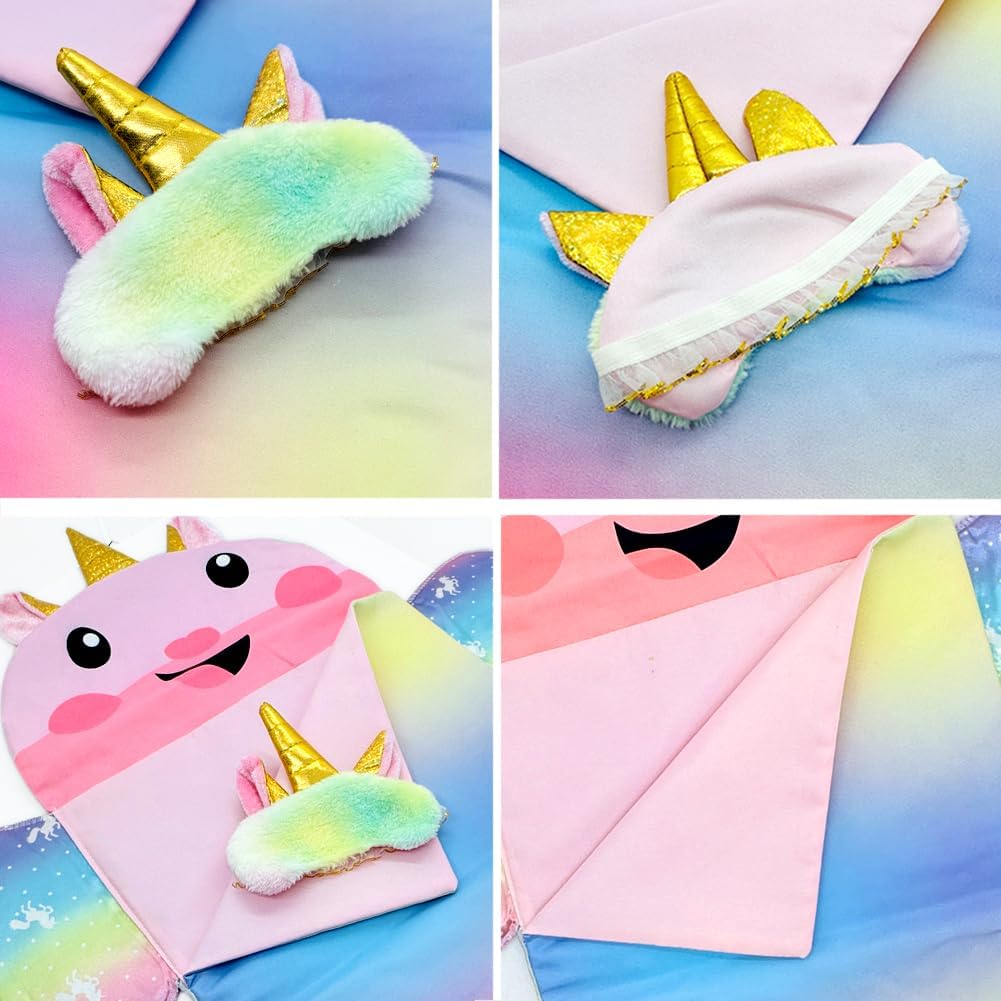 Ferberbears Rainbow Unicorn Doll Sleeping Bag Playset