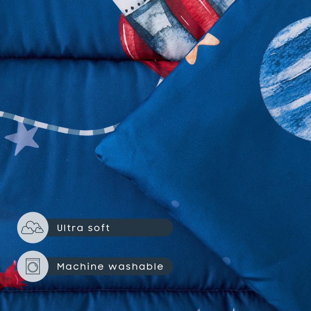 Wake In Cloud Toddler Nap Mat with Pillow and Blanket Galaxy Themed