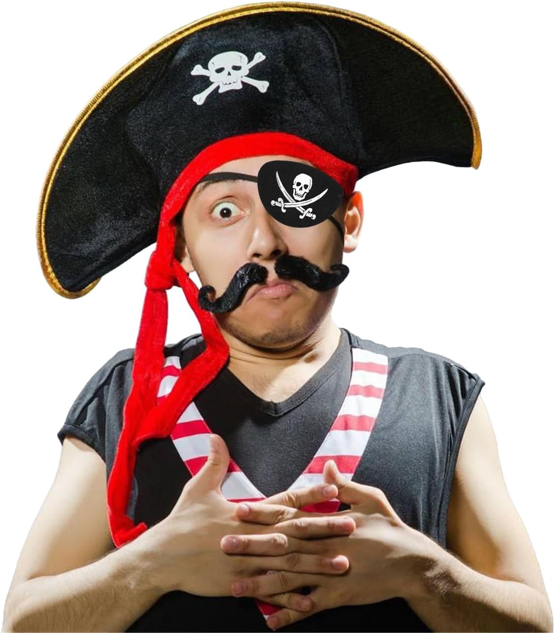 D-Fokes Pirate Captain Costume Cap with Eye Patch