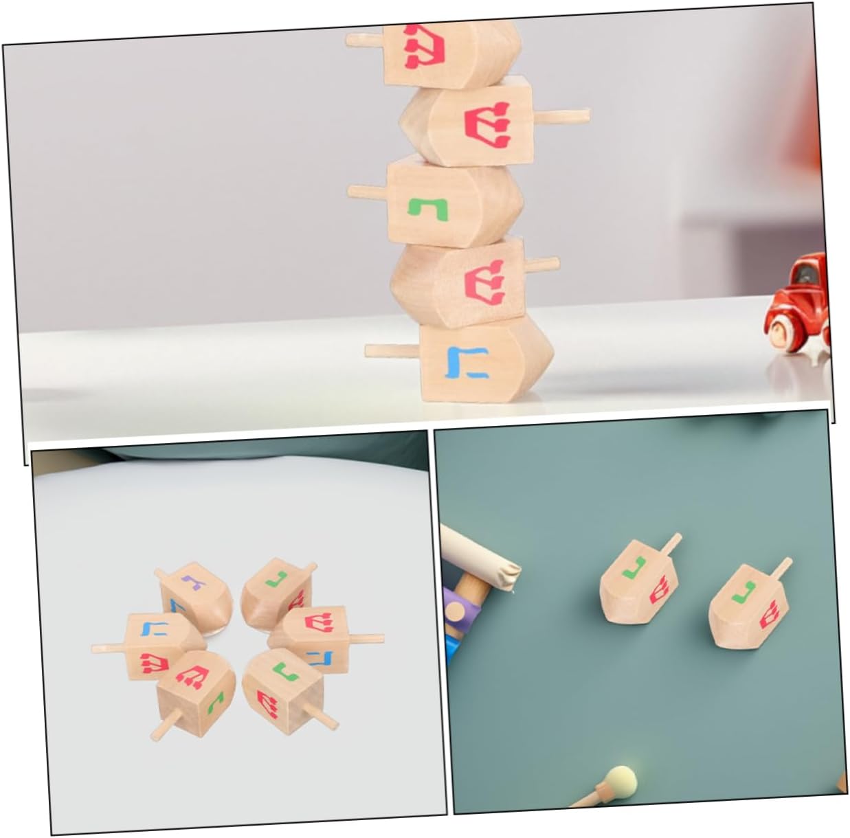 10-Piece Wooden Gyroscope Toys for Kids