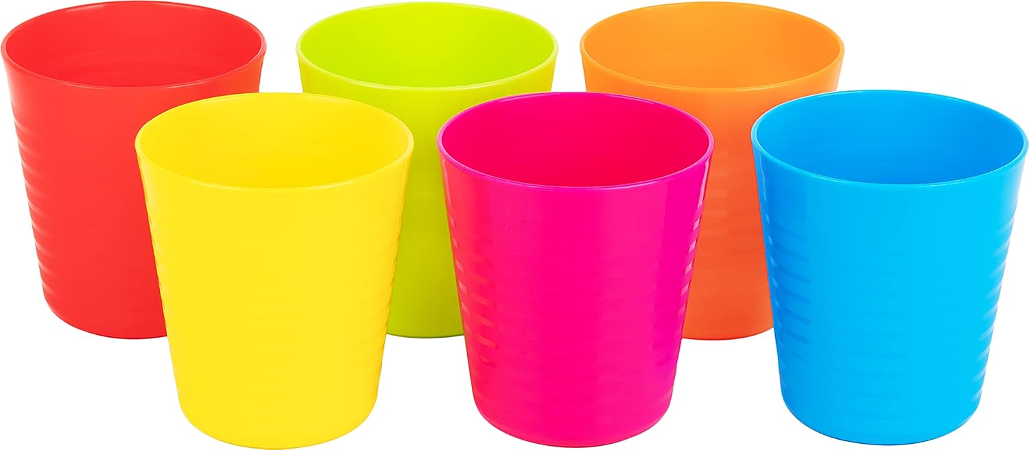 PLASKIDY Kids Cups Set of 6 8 Oz BPA Free