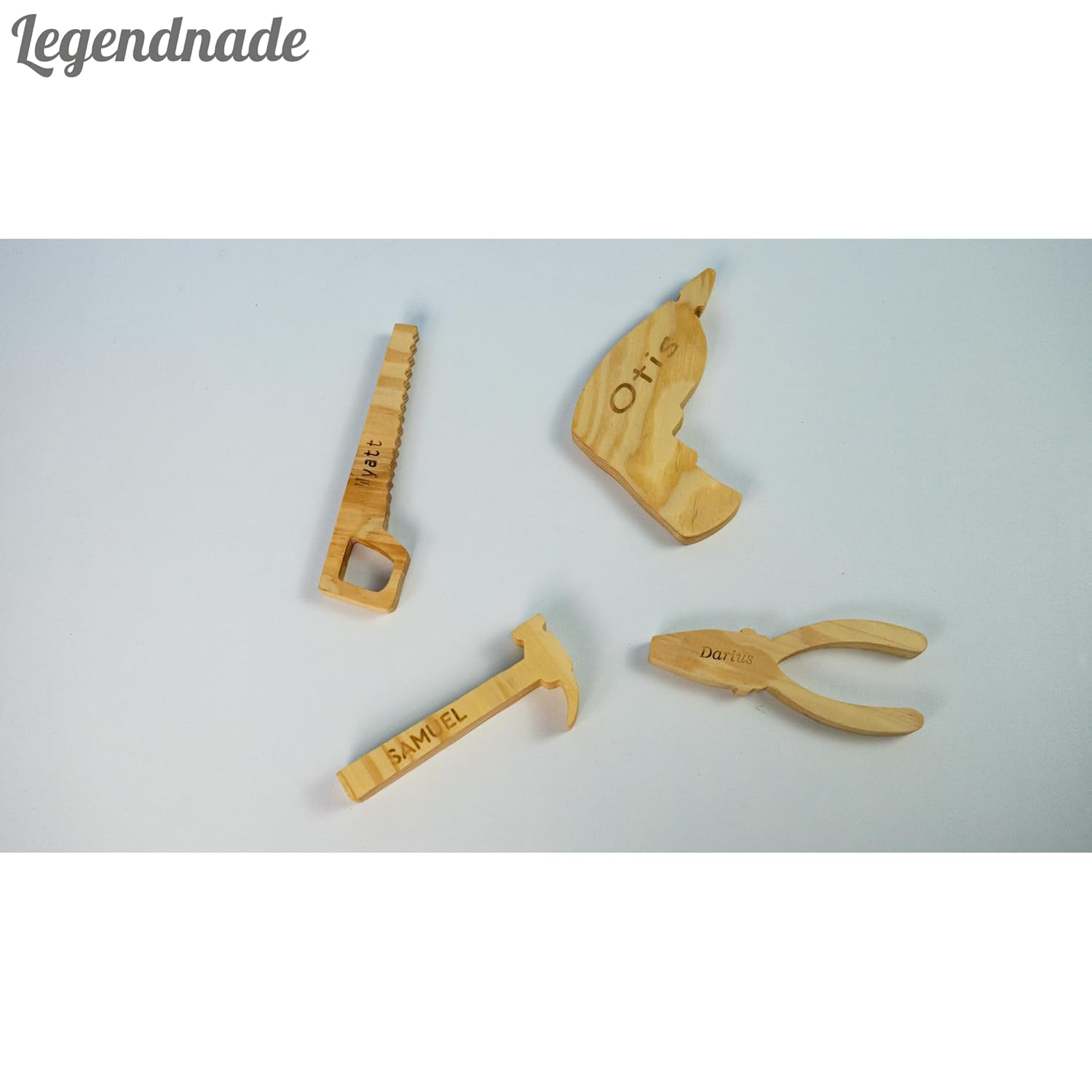 Legendnade Personalized 4-Piece Tool Wooden Toy Set 1