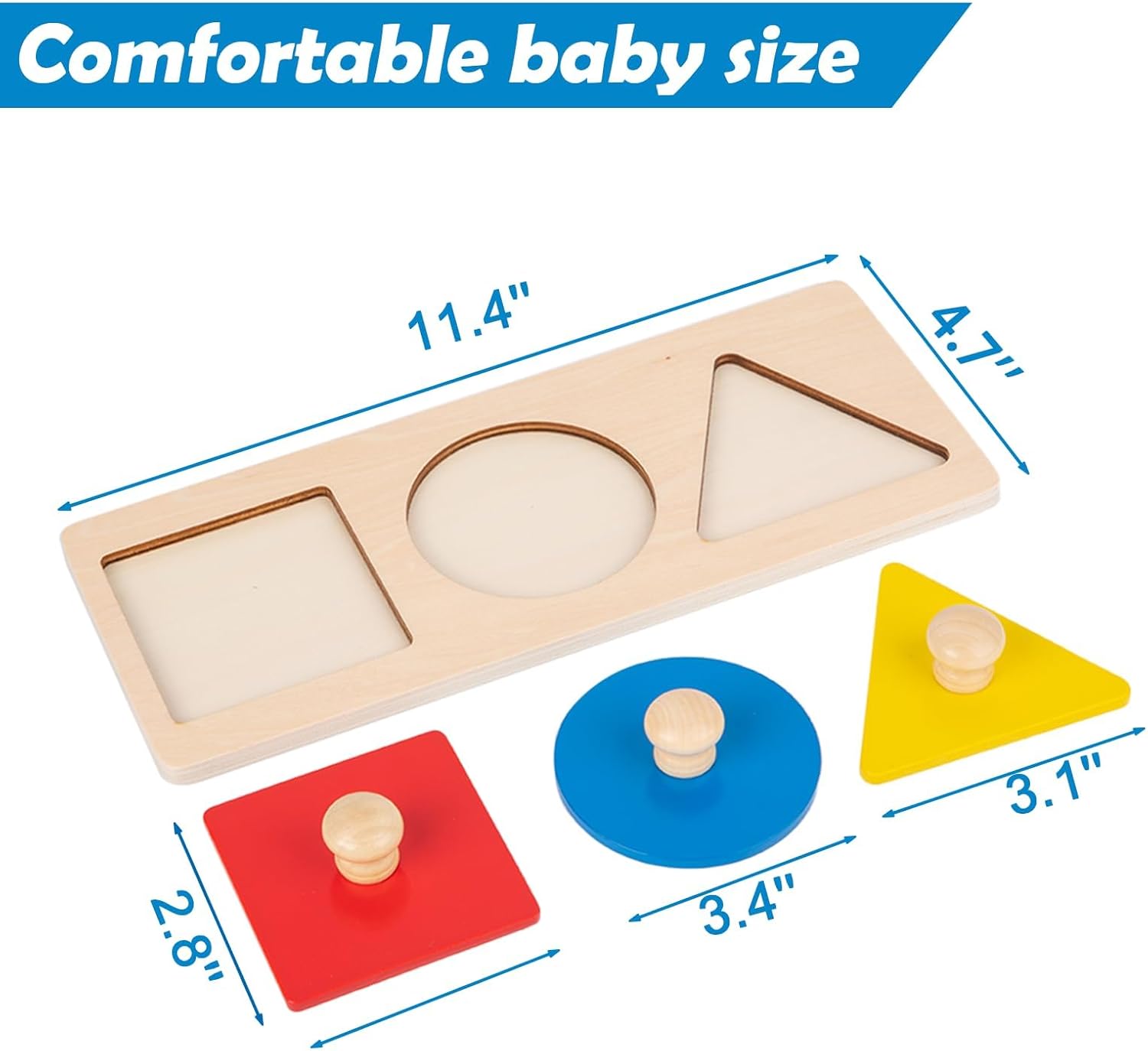 Adena Montessori Jumbo Knob Shape Puzzle for Toddlers 1-3