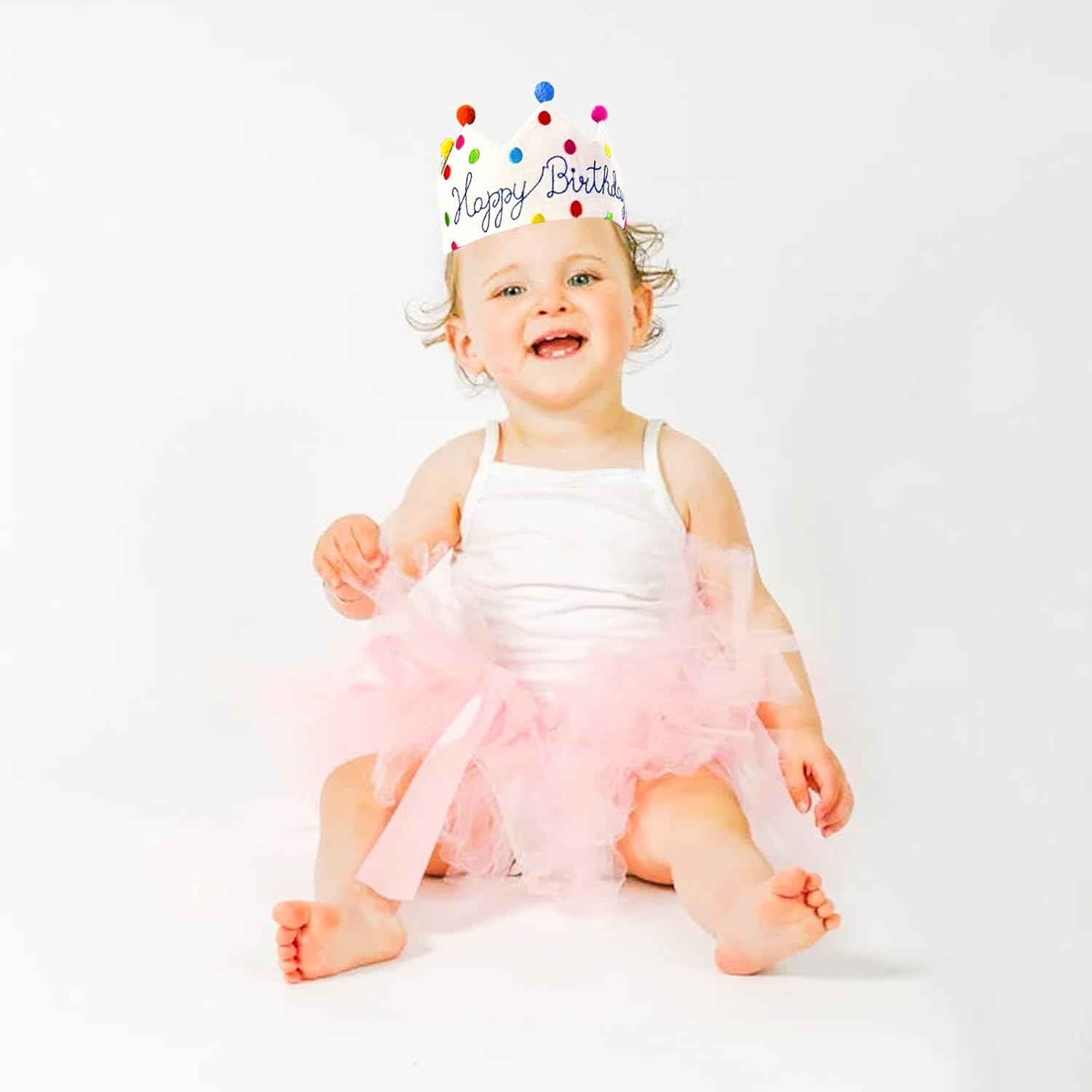 Meygajoe Hand Embroidered Birthday Crown for Kids