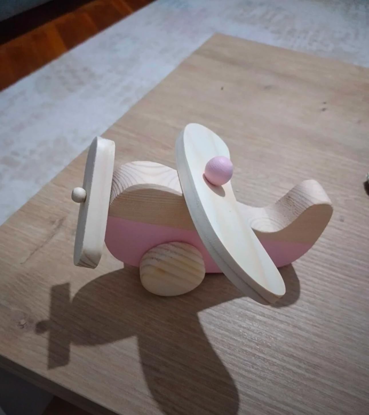 Wooden Airplane Toy for Toddlers Handmade and Natural