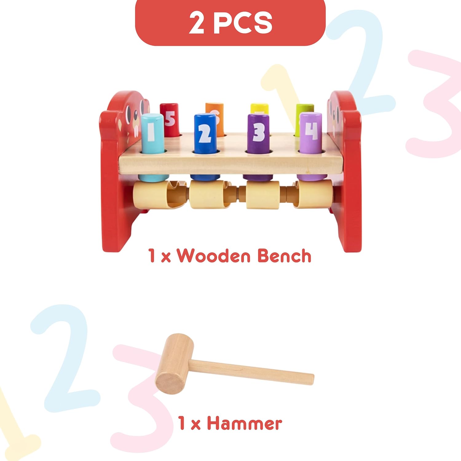 TOYSTERS Wooden Whack-a-Mole Toy for Toddlers