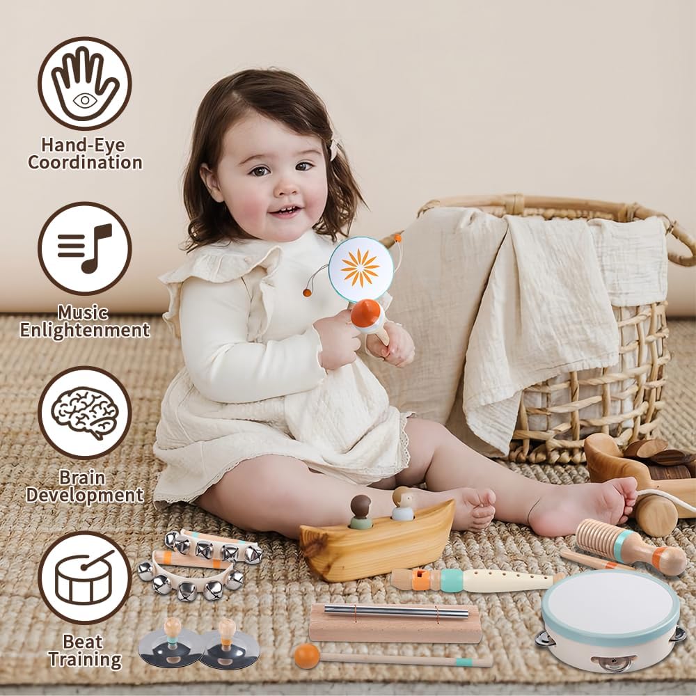 Aliex 8 in 1 Montessori Musical Toy for Toddlers 1-3