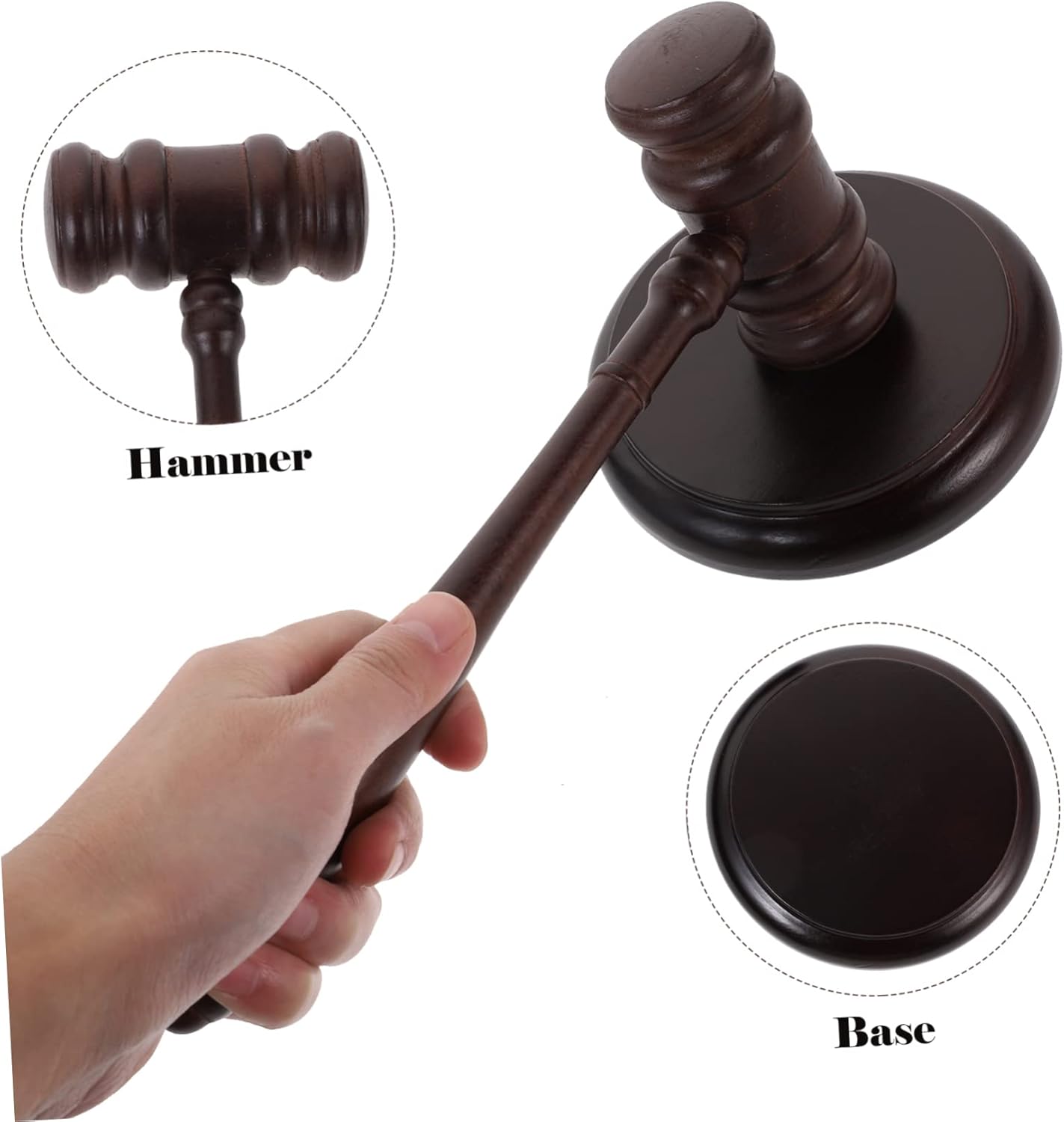 Veemoon Wooden Gavel Judge Hammer for Kids