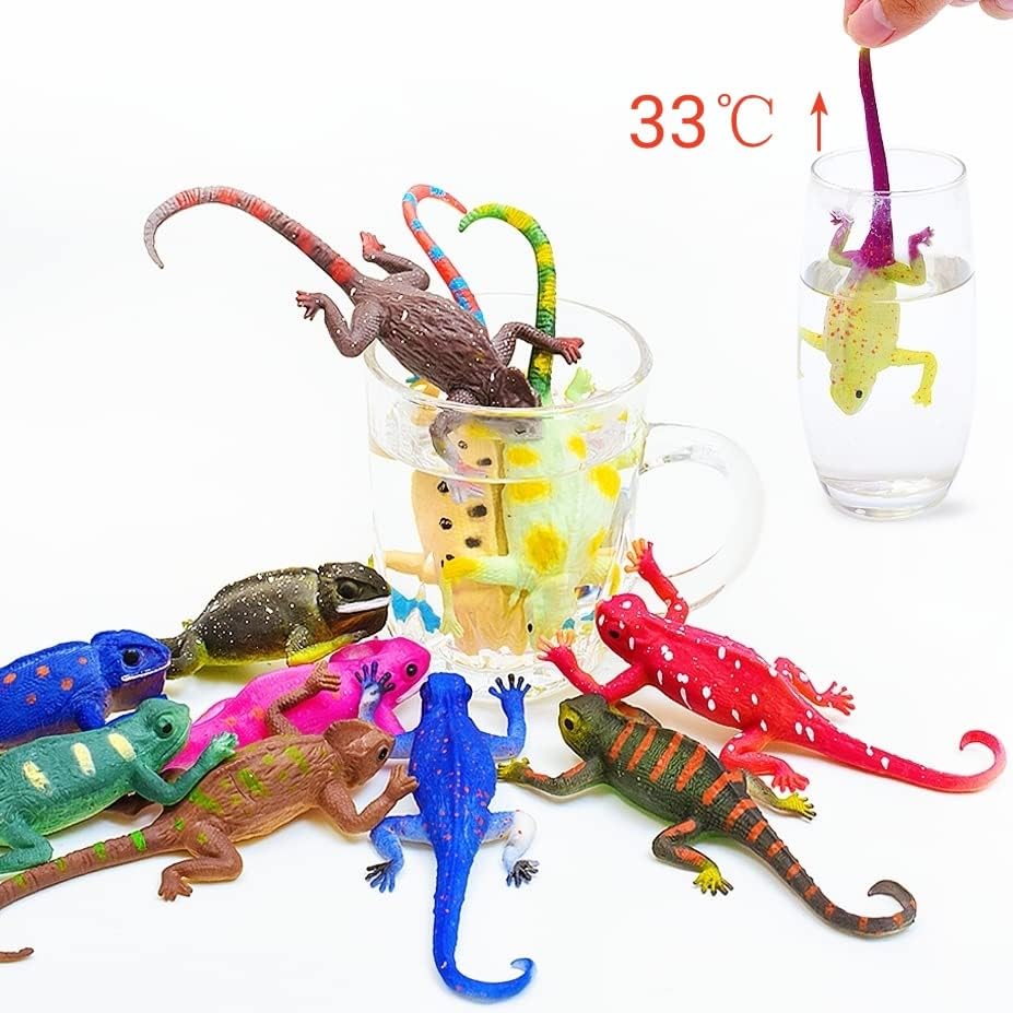 10PCS Color Changing Lizard Figurines for Kids