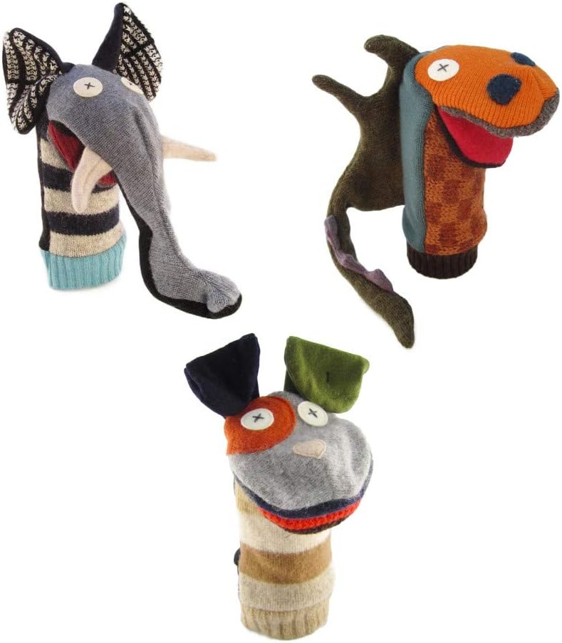 Cate Levi Hand Puppet Set of 3 - Elephant Dog Dragon