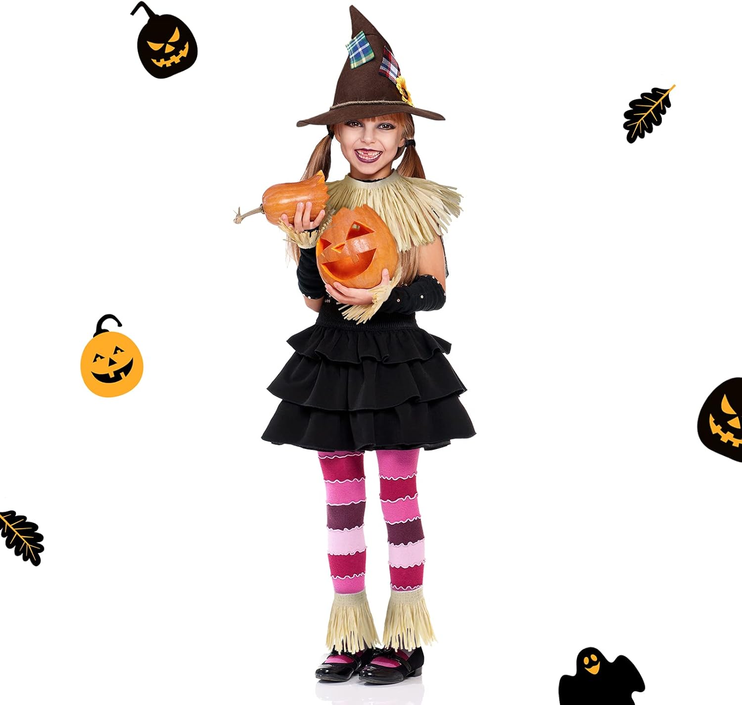 SATINIOR 6-Piece Scarecrow Costume for Kids