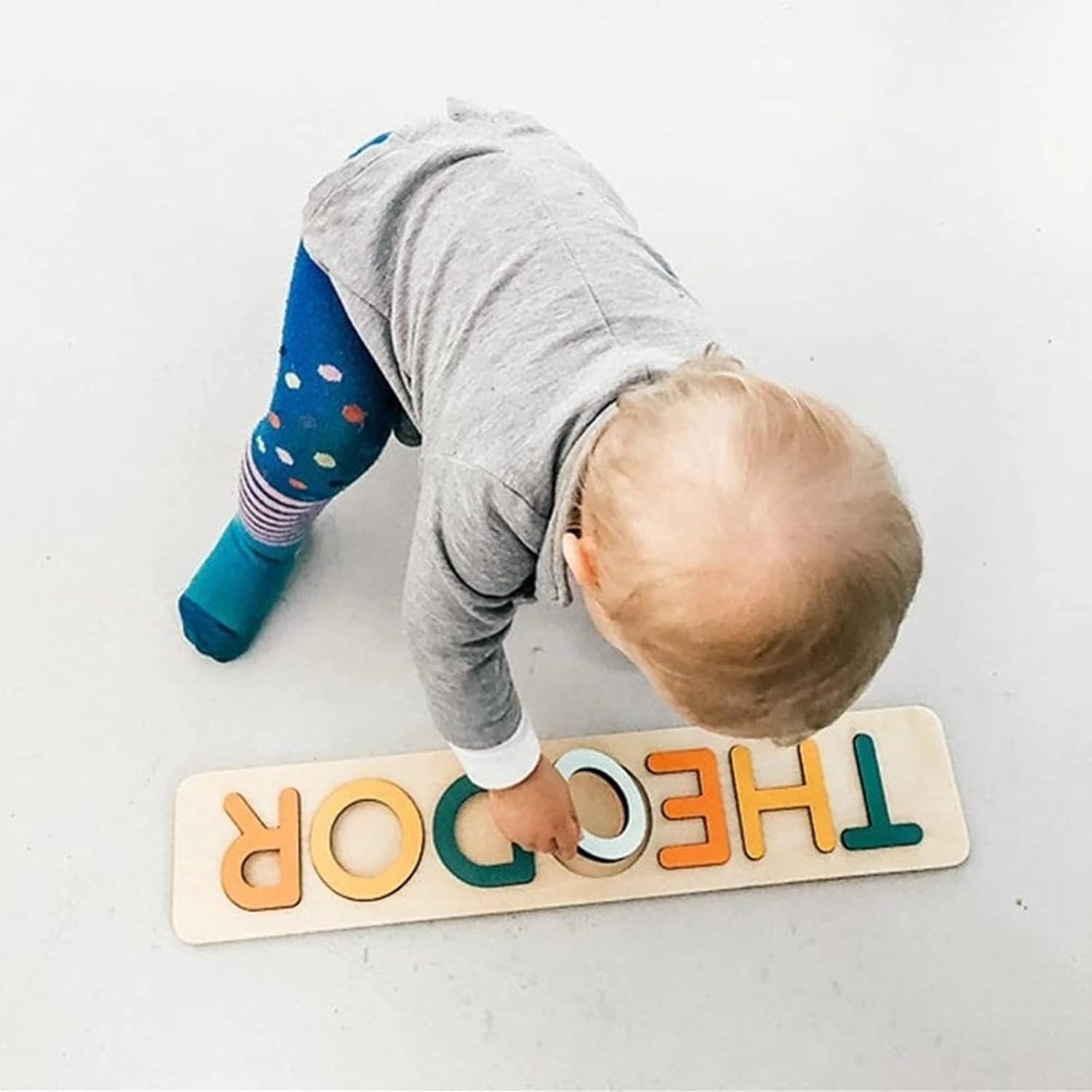 Custom Wooden Baby Name Puzzle 1st Birthday Gift
