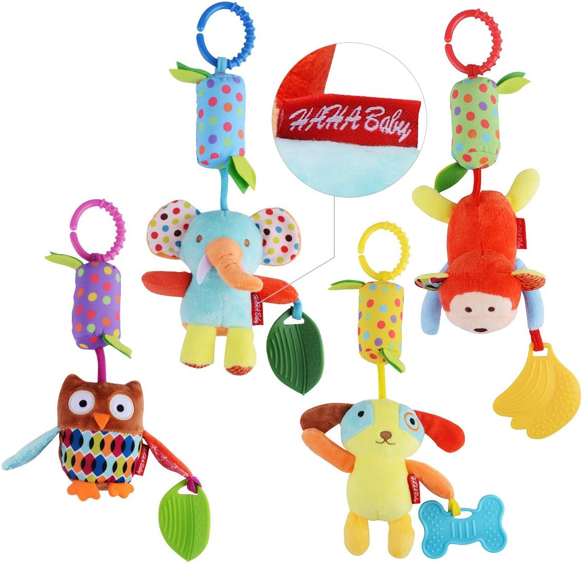 HAHA Baby Soft Crinkle Squeaky Sensory Toy for Newborns