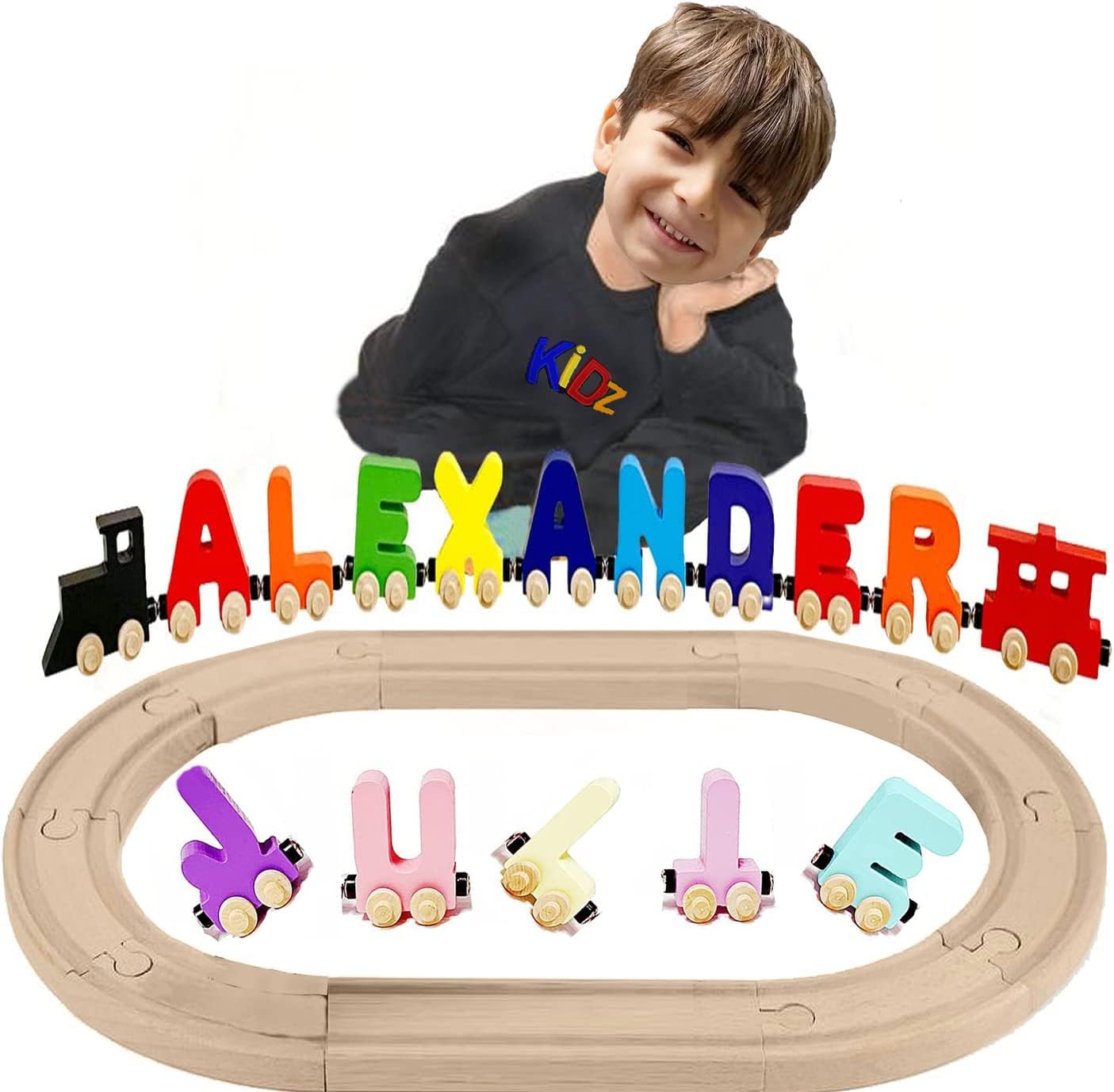 KIDZCO Wooden Trains Puzzle for Kids 1
