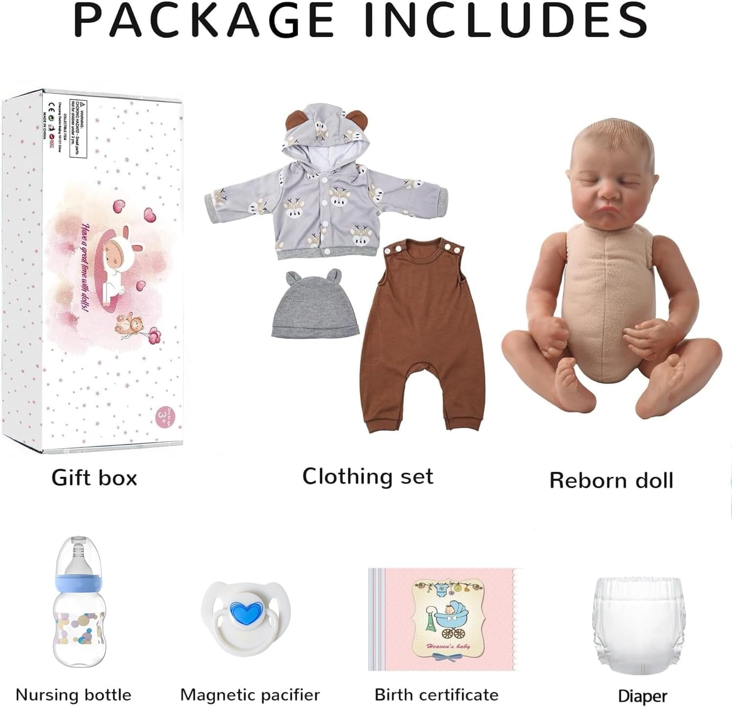 WOOROY Realistic Reborn Baby Doll Boy 18 Inch