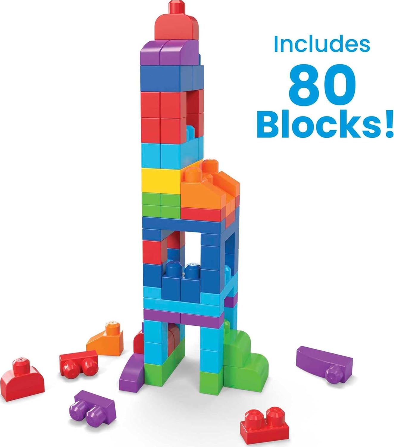 Mega Bloks First Builders 80-Piece Block Set Blue Ages 1