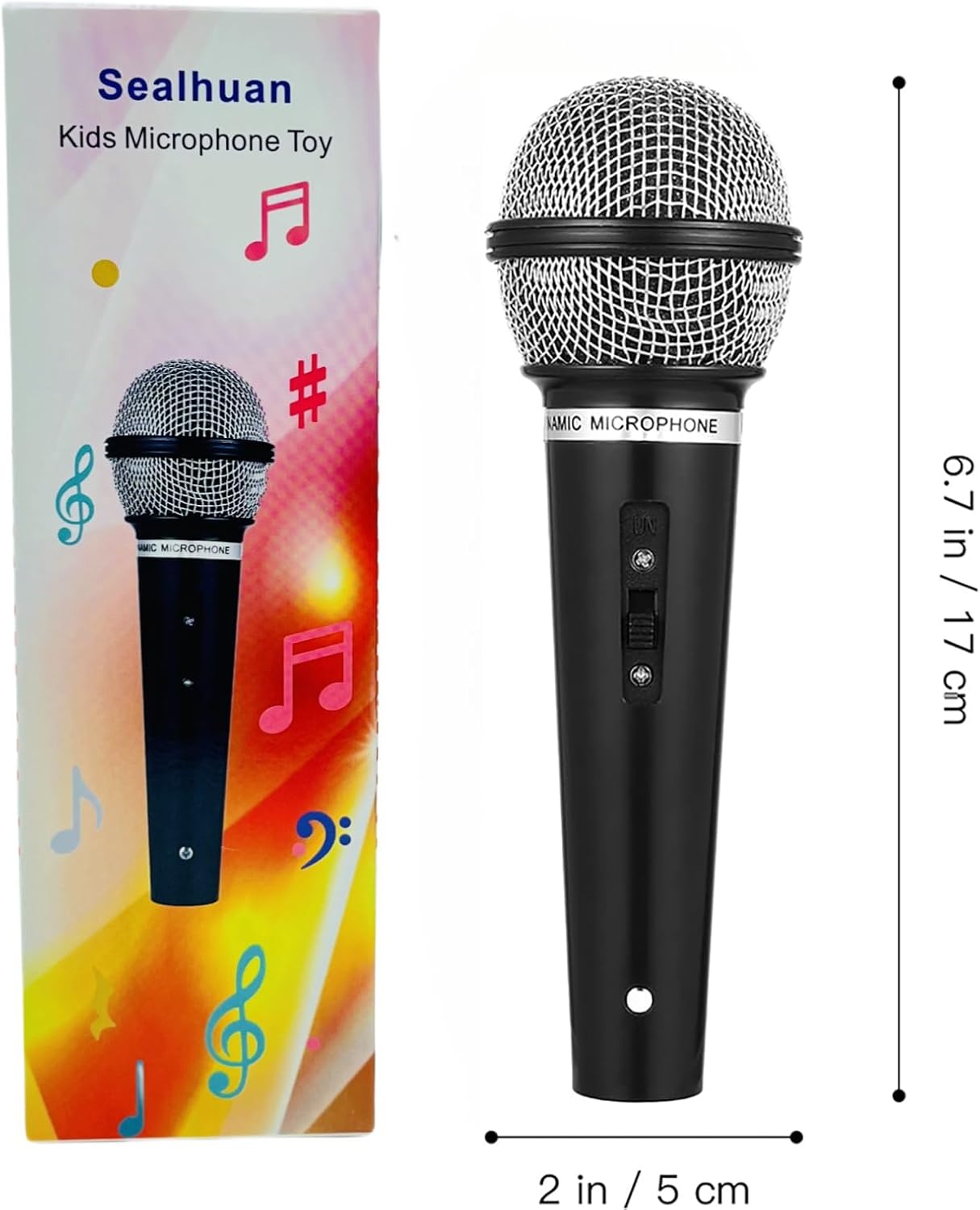 Sealhuan Fake Microphone Toy for Kids Black Pretend Mic