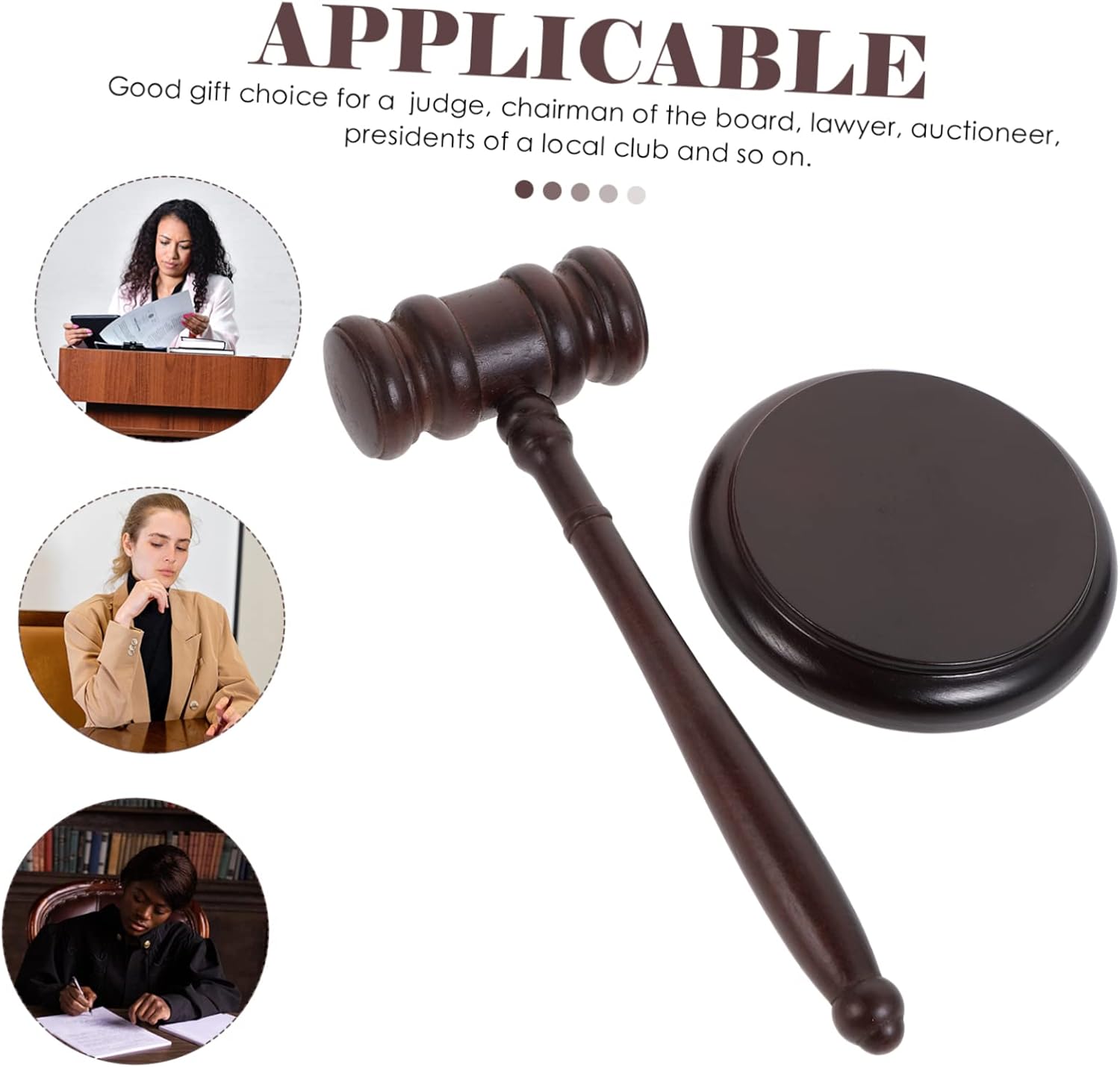 Veemoon Wooden Gavel Judge Hammer for Kids