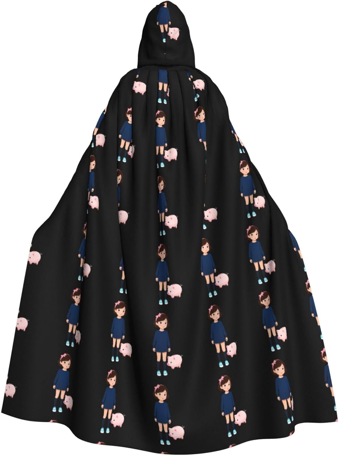 Little Girl Piggy Prints Hooded Cloak for Halloween Costume