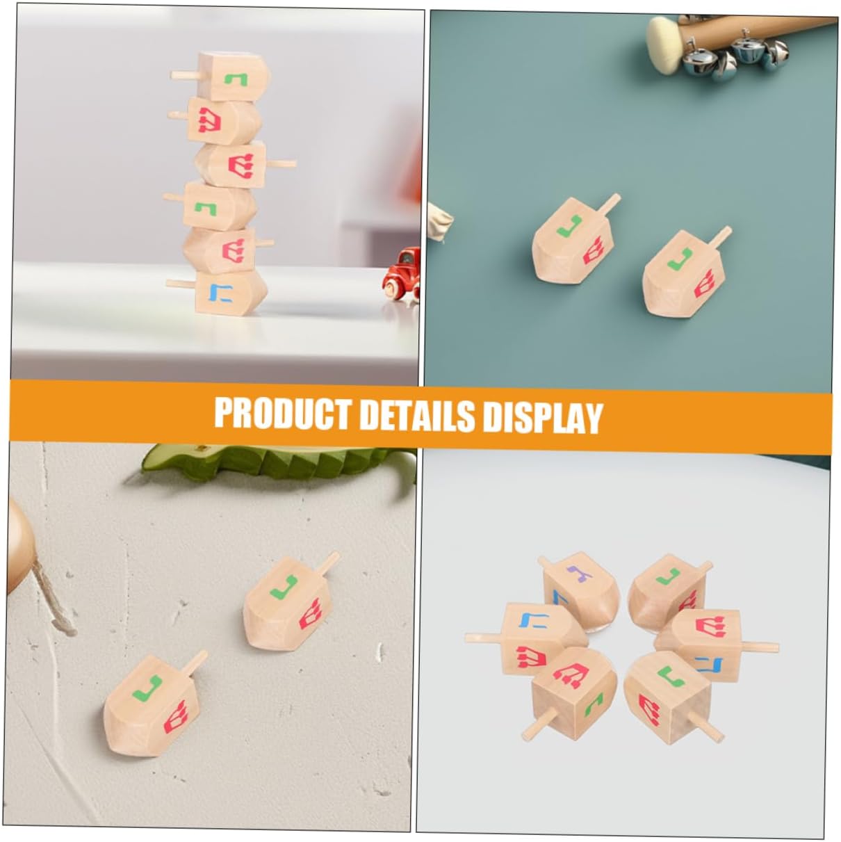 10-Piece Wooden Gyroscope Toys for Kids