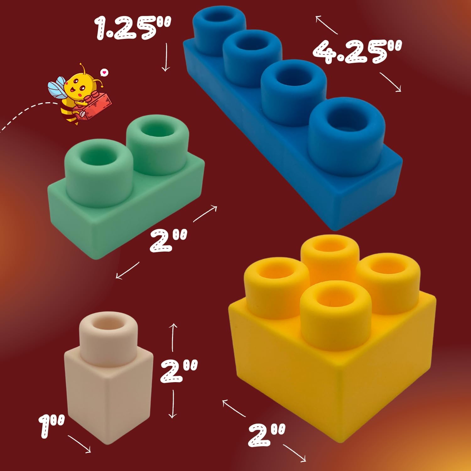 WaBee Baby Large Soft Building Blocks 20-Piece for Toddlers