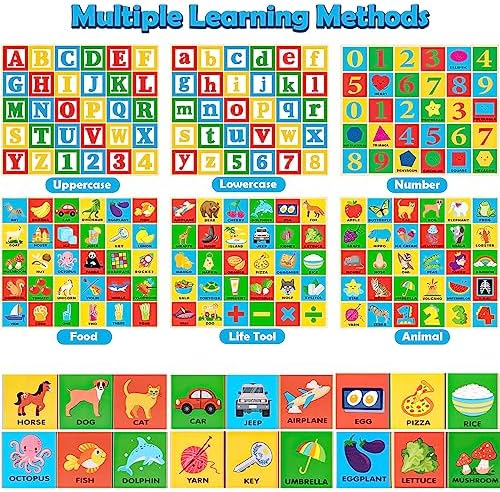 Atoylink Alphabet Number Wooden Stacking Blocks for Toddlers 1-3