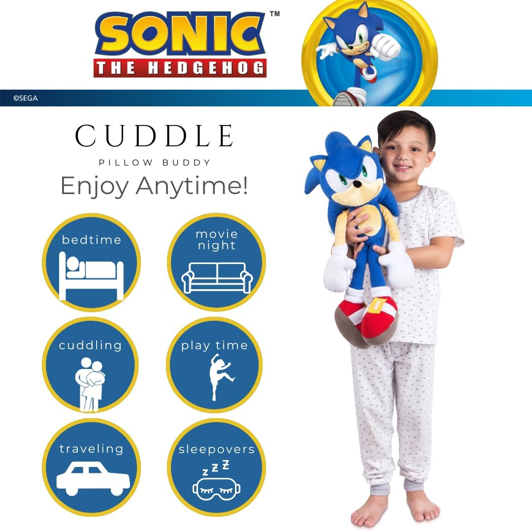 Franco Sonic The Hedgehog Plush Cuddle Pillow Buddy 1
