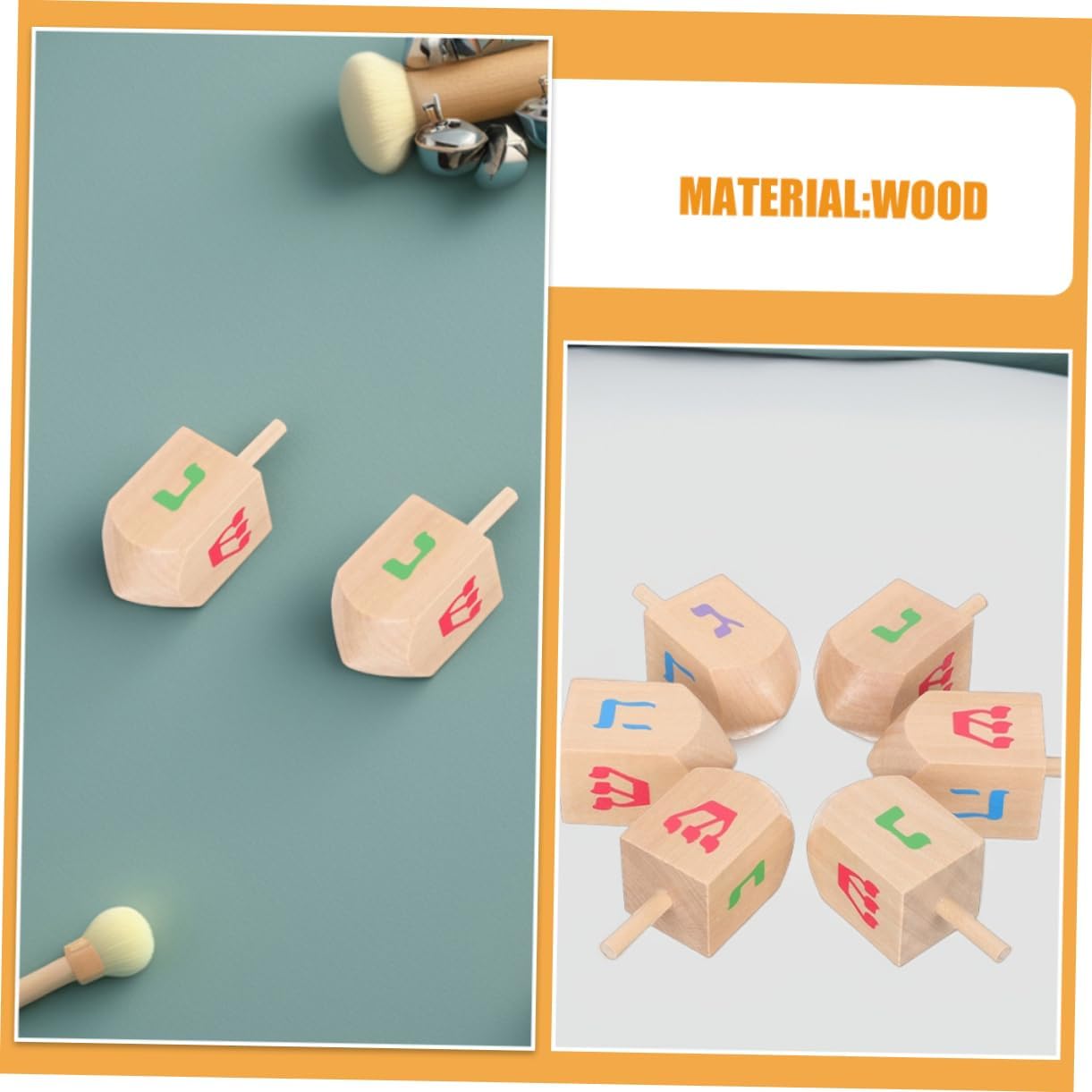 10-Piece Wooden Gyroscope Toys for Kids