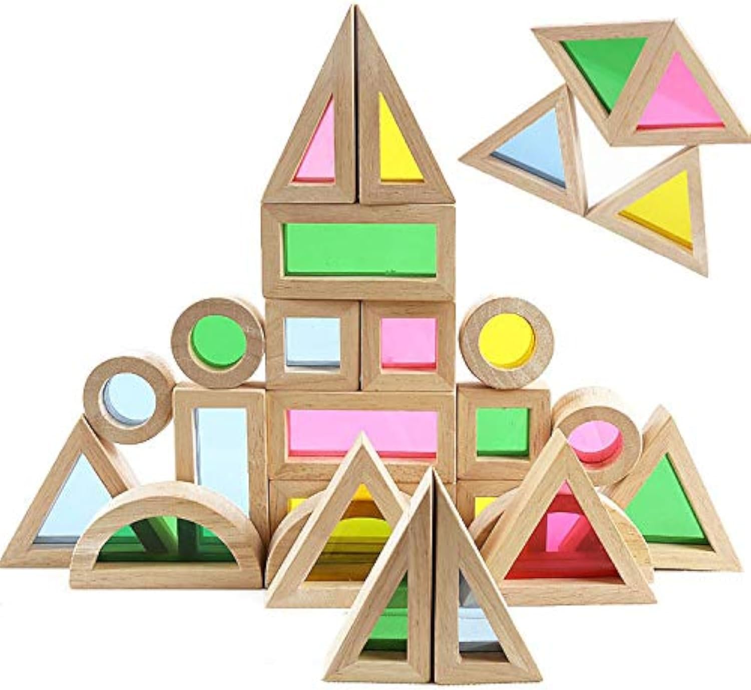 Agirlgle Rainbow Stacking Blocks Set 24 Pcs
