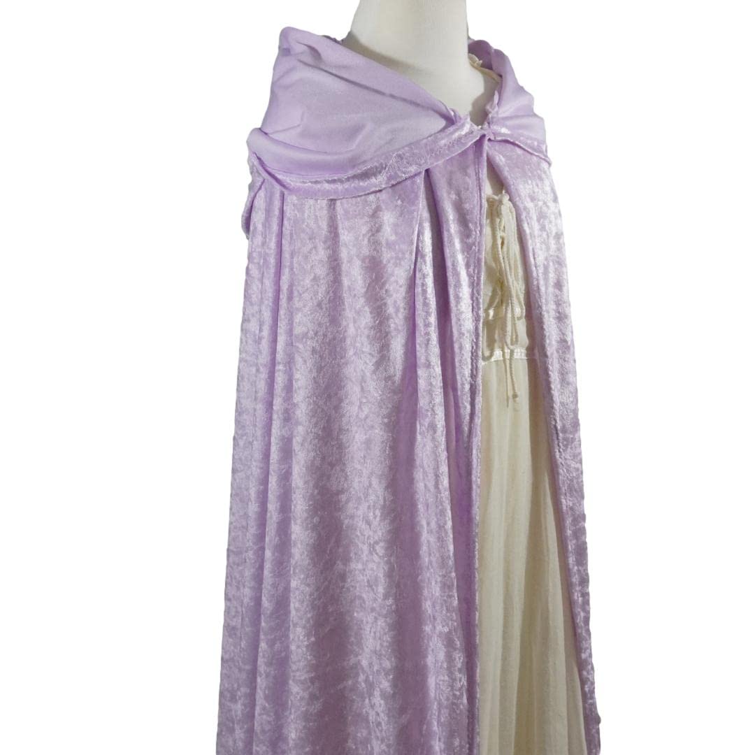 Light Purple Lavender Velvet Hooded Cape for All Sizes