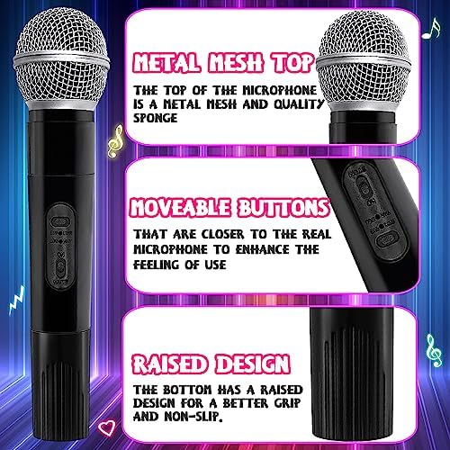 3PCS Fake Microphone Toy for Kids - Halloween Birthday Karaoke Costume Prop