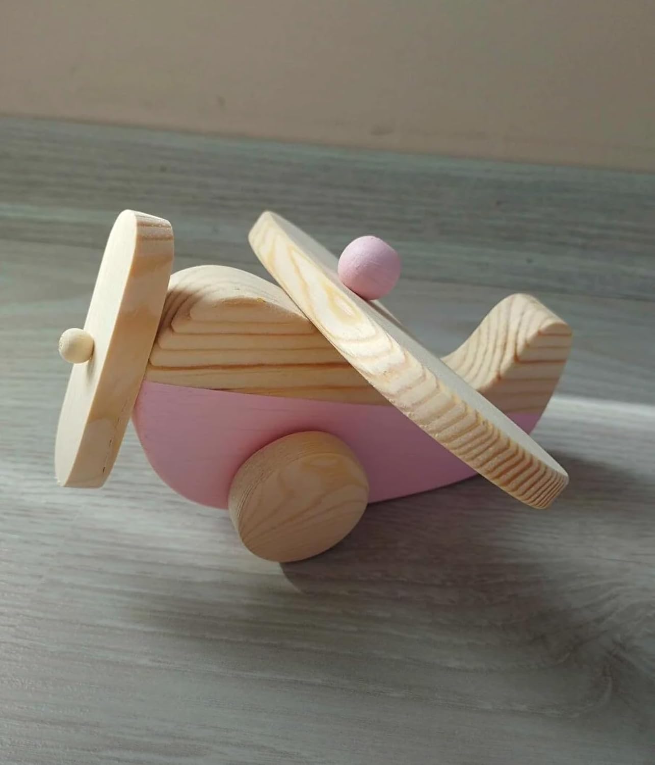 Wooden Airplane Toy for Toddlers Handmade and Natural