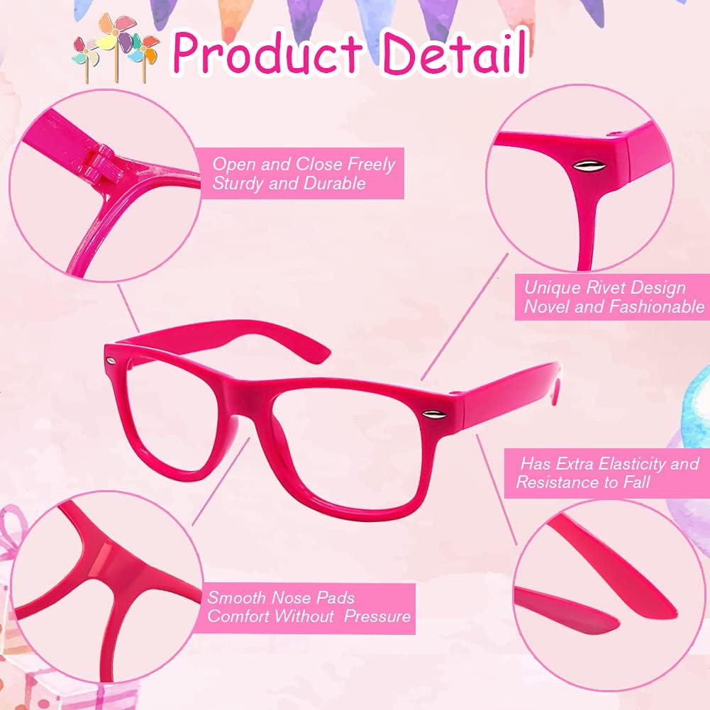 SUNOVELTIES 12 Pack Kids No Lens Neon Glasses