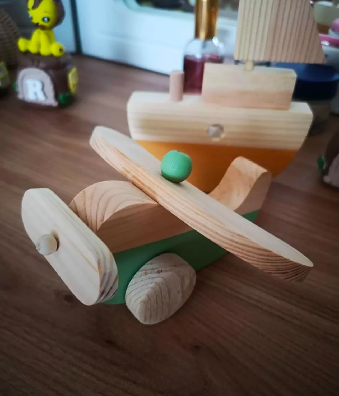 Wooden Airplane Toy for Toddlers Handmade and Safe 1