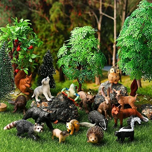 JOKFEICE 16PCS Woodland Animal Figures for Kids